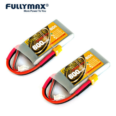 тариф разрядки батареи 80C клетки FPV Lipo 7,4 v Rc батареи 2 2S 7,4 v 600mah Lipo высокий
